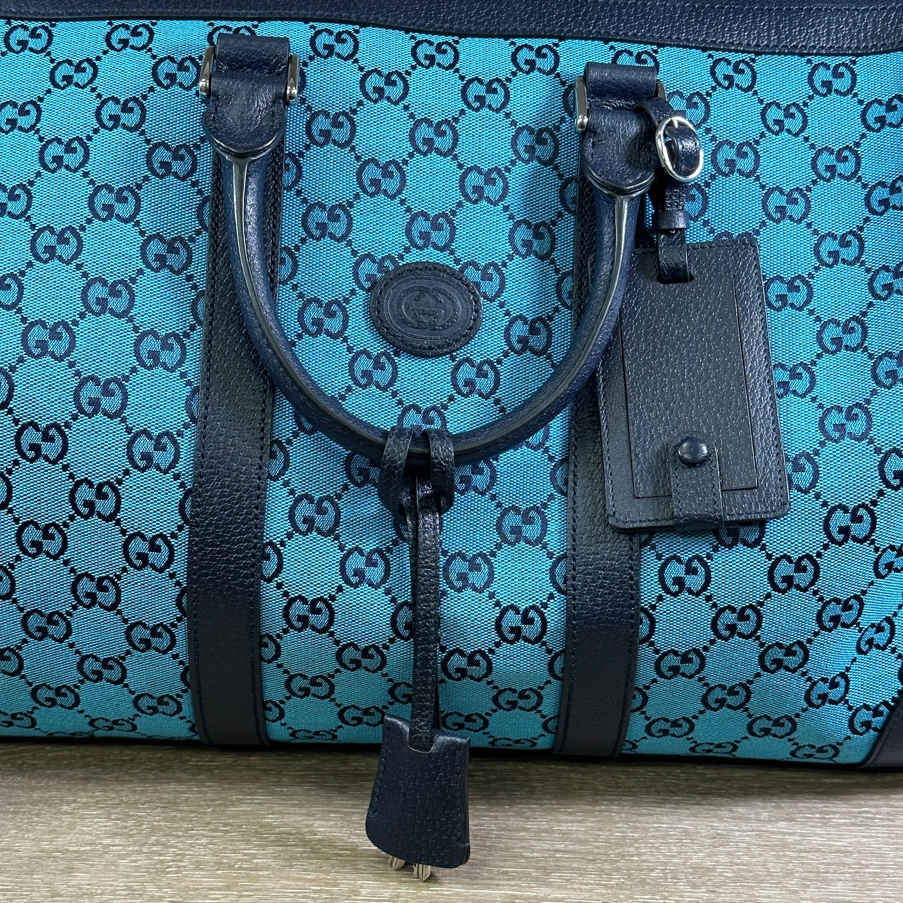 Gucci GG Quilted Canvas Duffle Bag - Blue