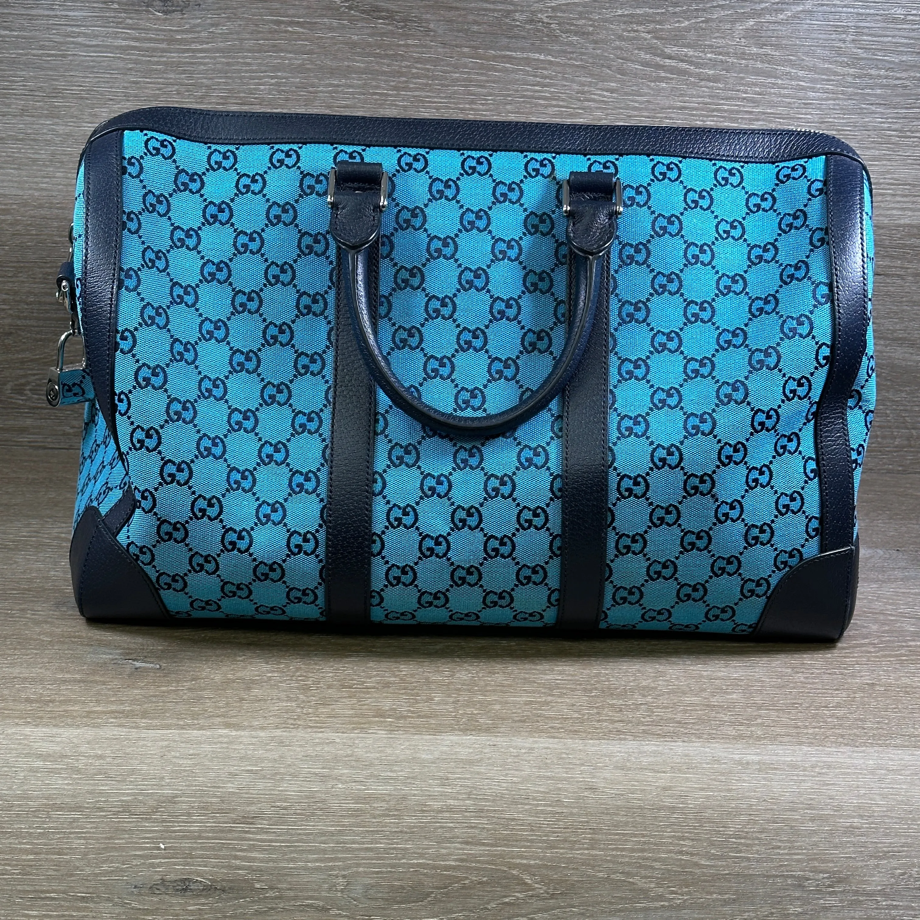 Gucci GG Quilted Canvas Duffle Bag - Blue