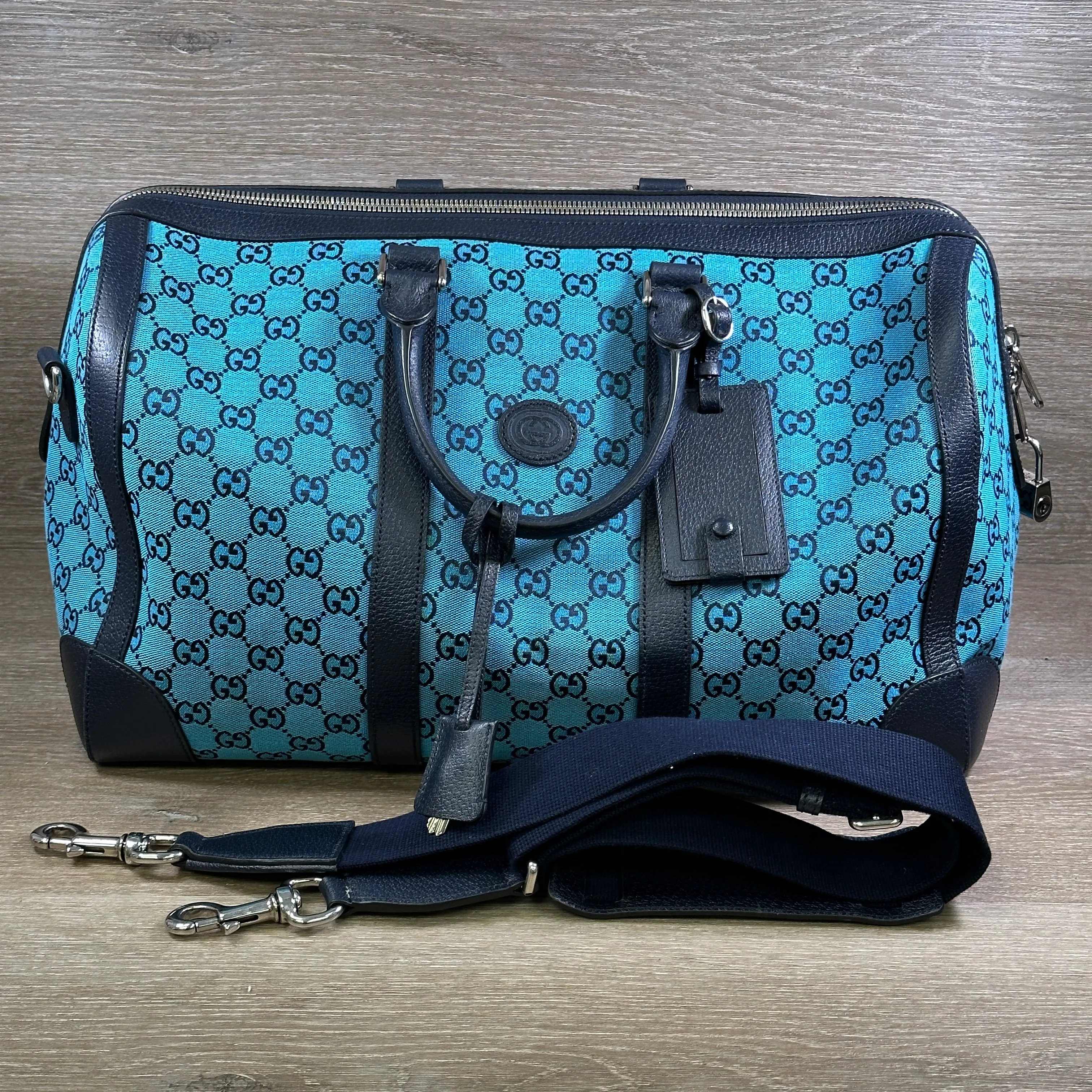 Gucci GG Quilted Canvas Duffle Bag - Blue