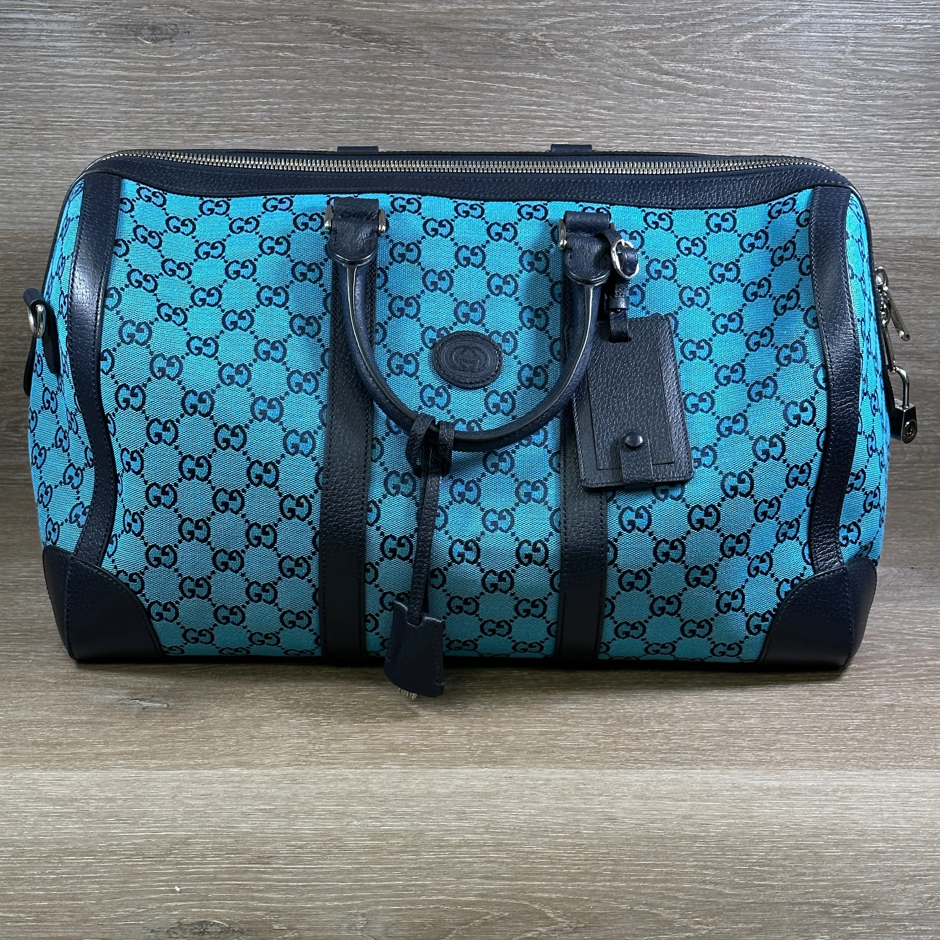 Gucci GG Quilted Canvas Duffle Bag - Blue