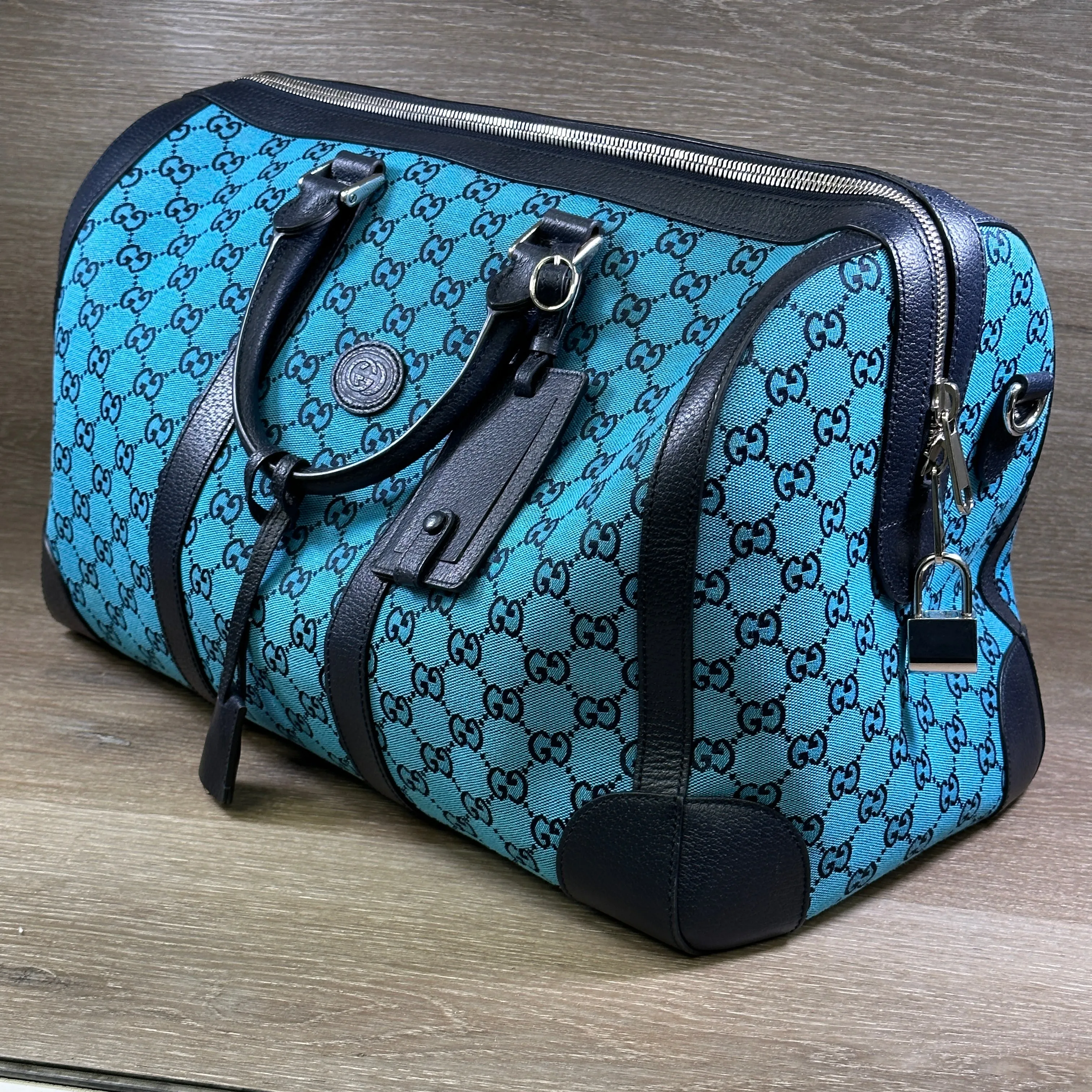 Gucci GG Quilted Canvas Duffle Bag - Blue