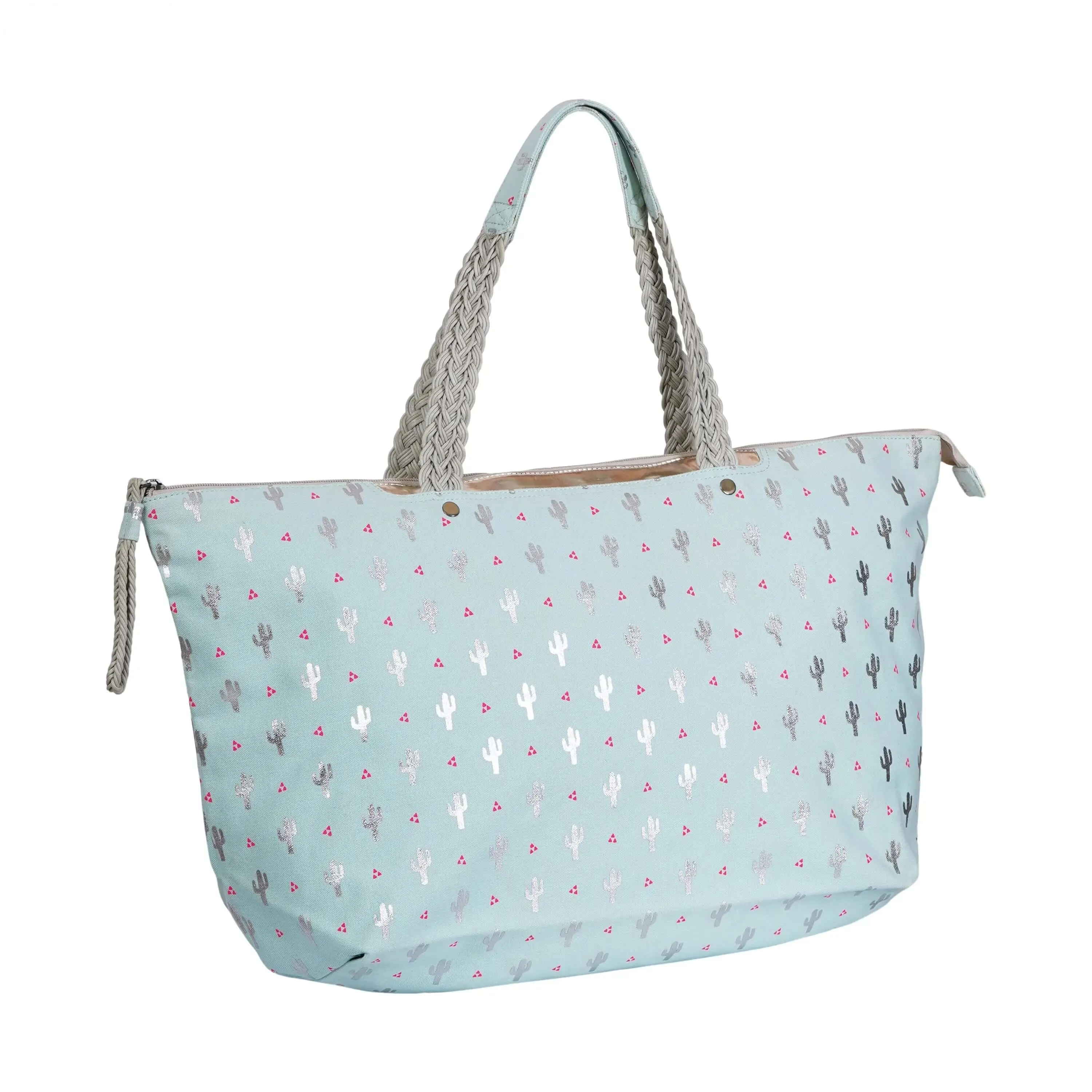 Handwoven Cotton Cactus Printed Canvas Bag