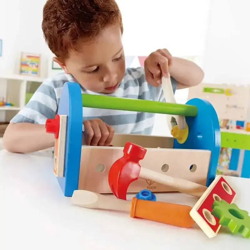 Hape Fix It Kid's Wooden Tool Box and Accessory Play Set