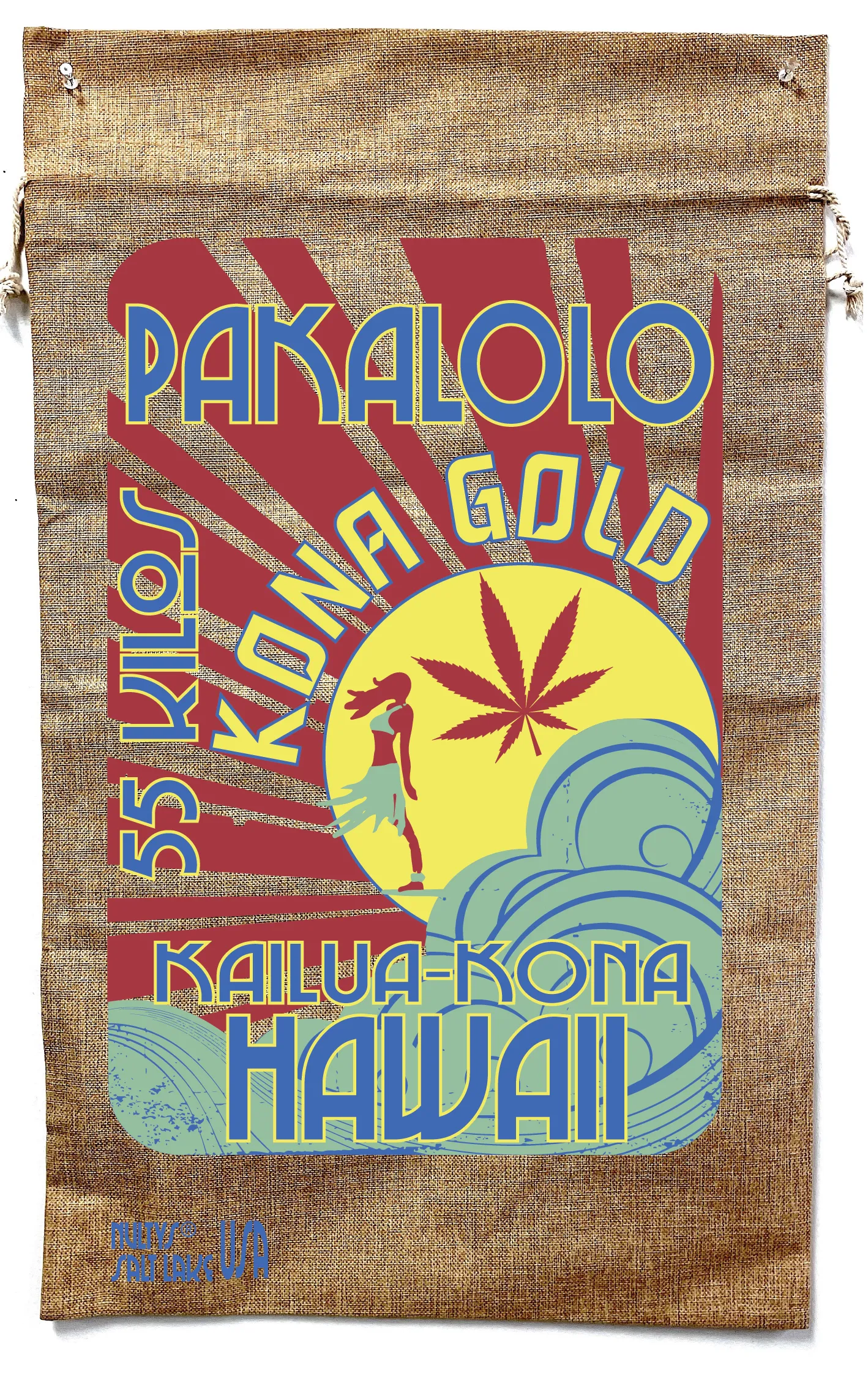 HAWAIIAN KONA GOLD MARIJUANA BURLAP BAG (Sold by the piece)