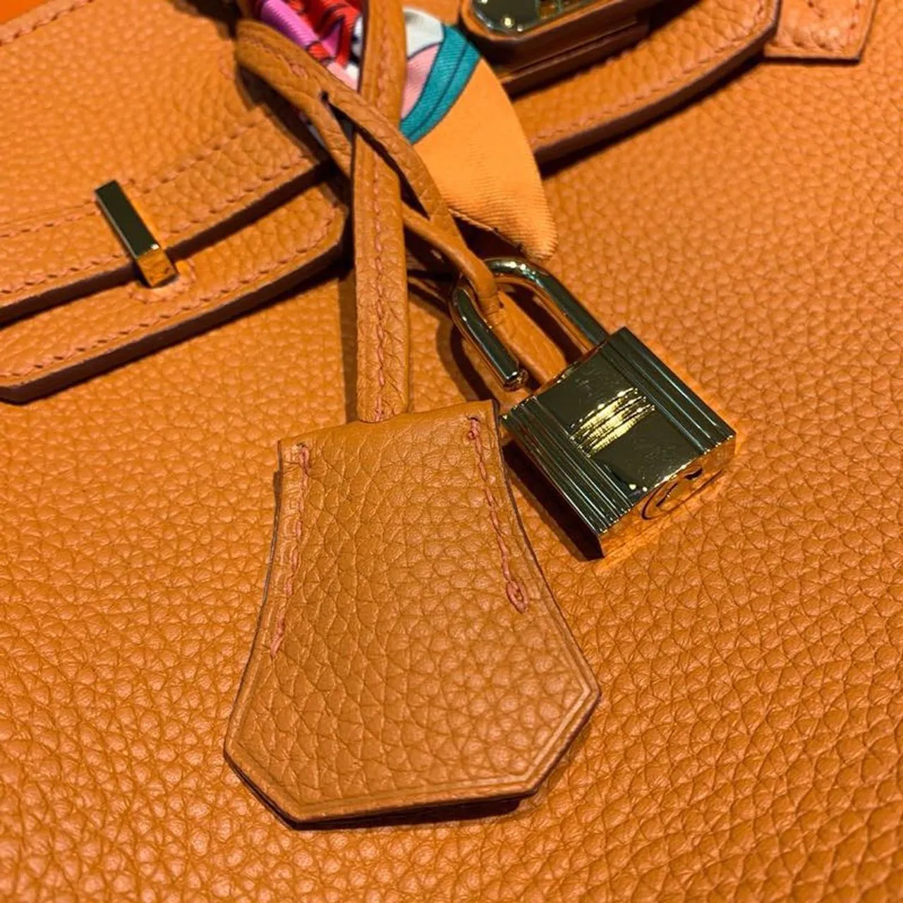 HM Birkin Orange Semi Handstitched With Gold Toned Hardware For Women 30cm/11.8in