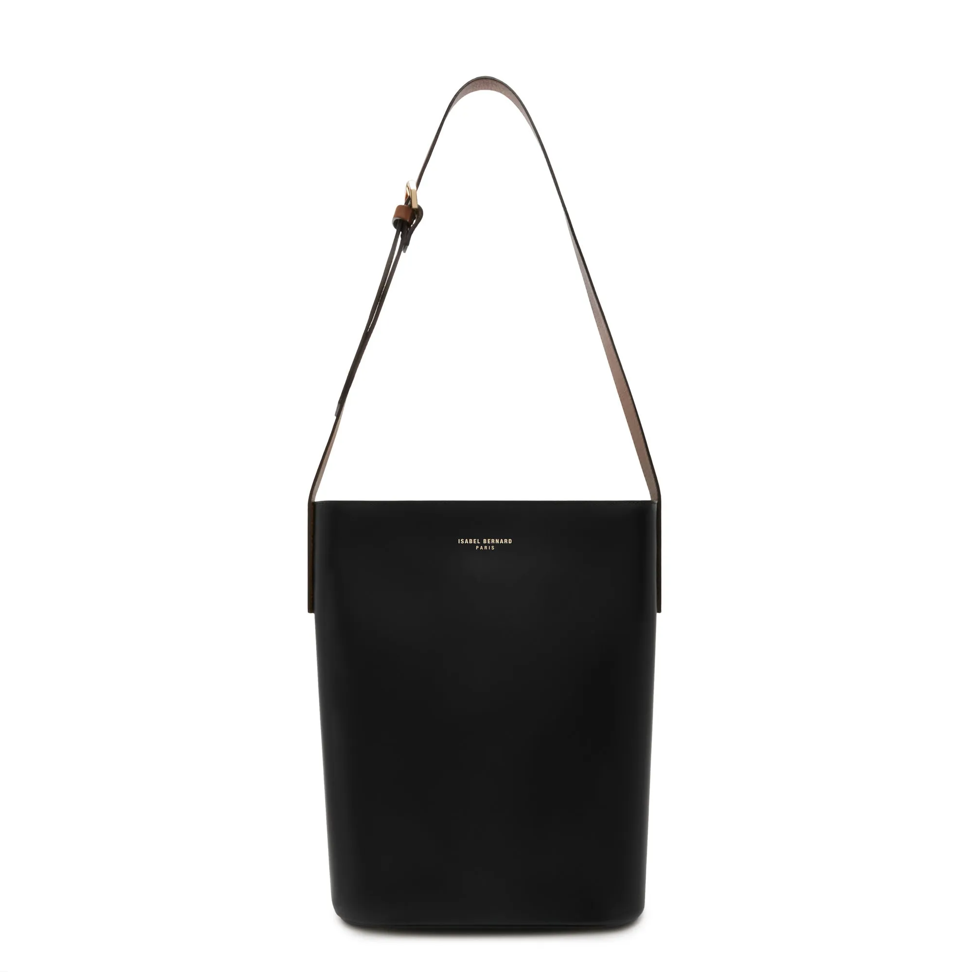 Honoré Lora black calfskin leather shoulder bag with laptop compartment