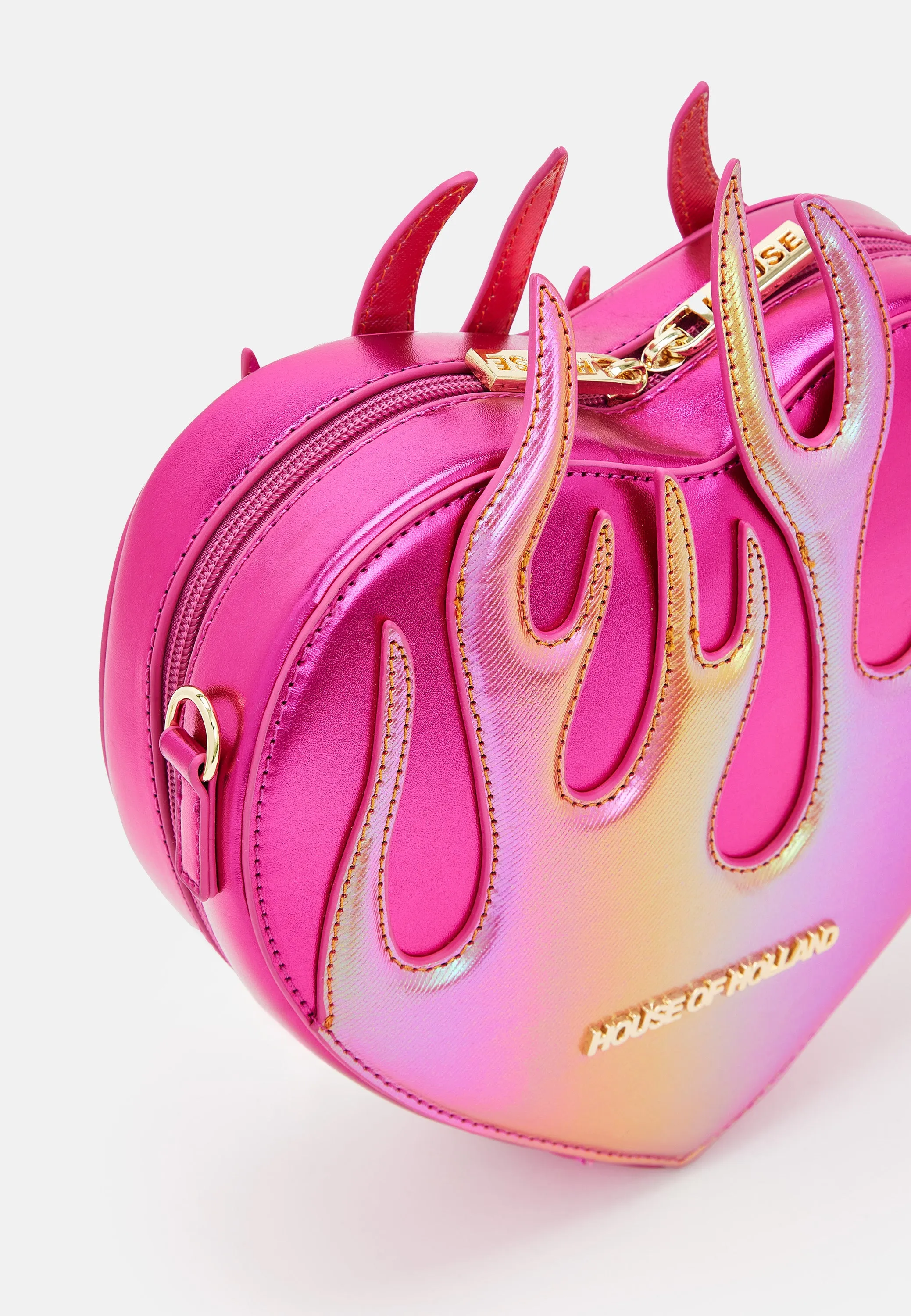 House Of Holland Flaming Heart Crossbody Bag