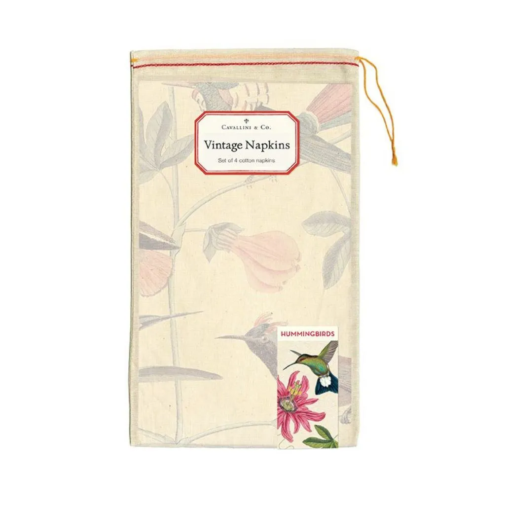 Hummingbirds Vintage Style Napkins - Set of Four