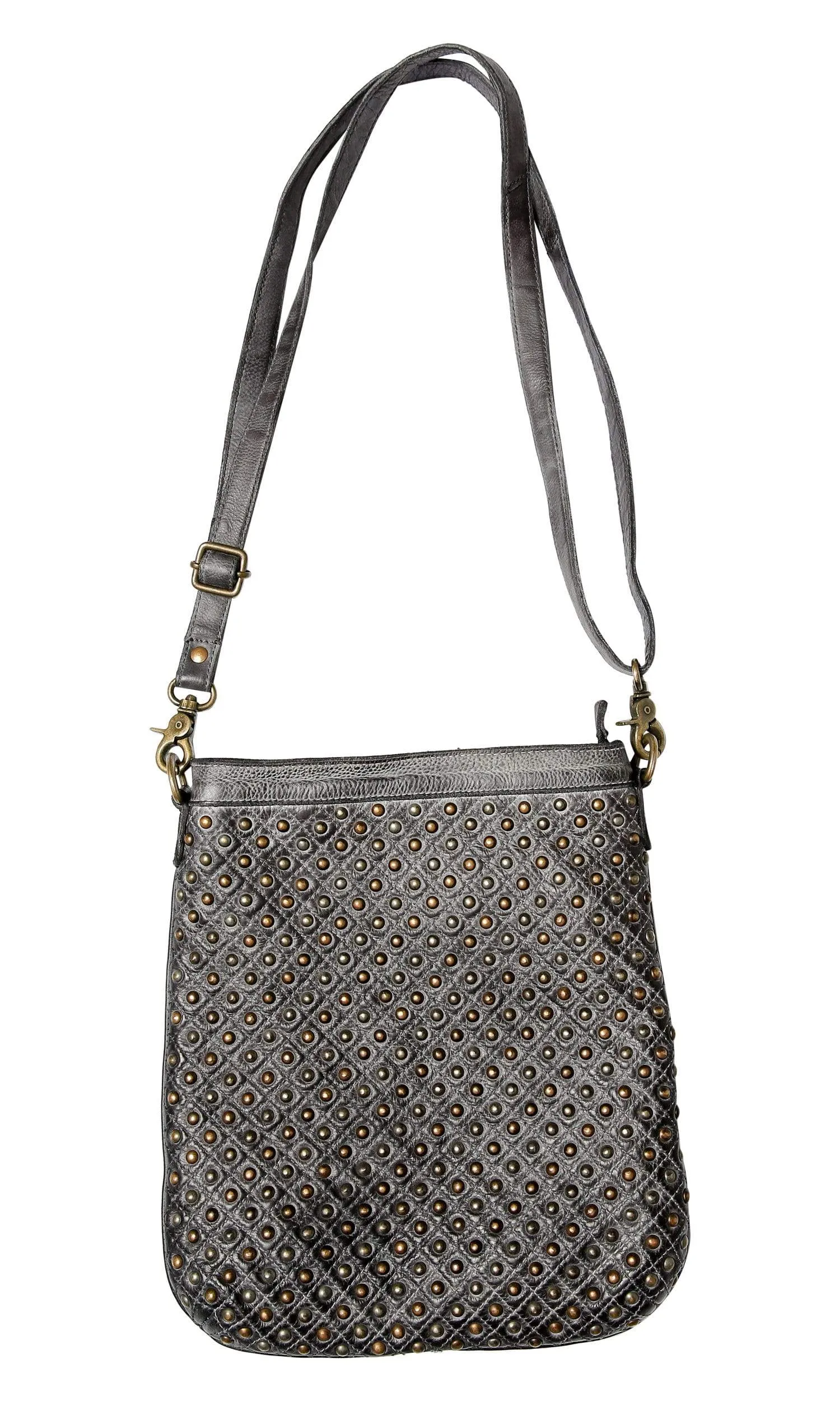 Hyde Collection Stitched Studded Crossbody Bag