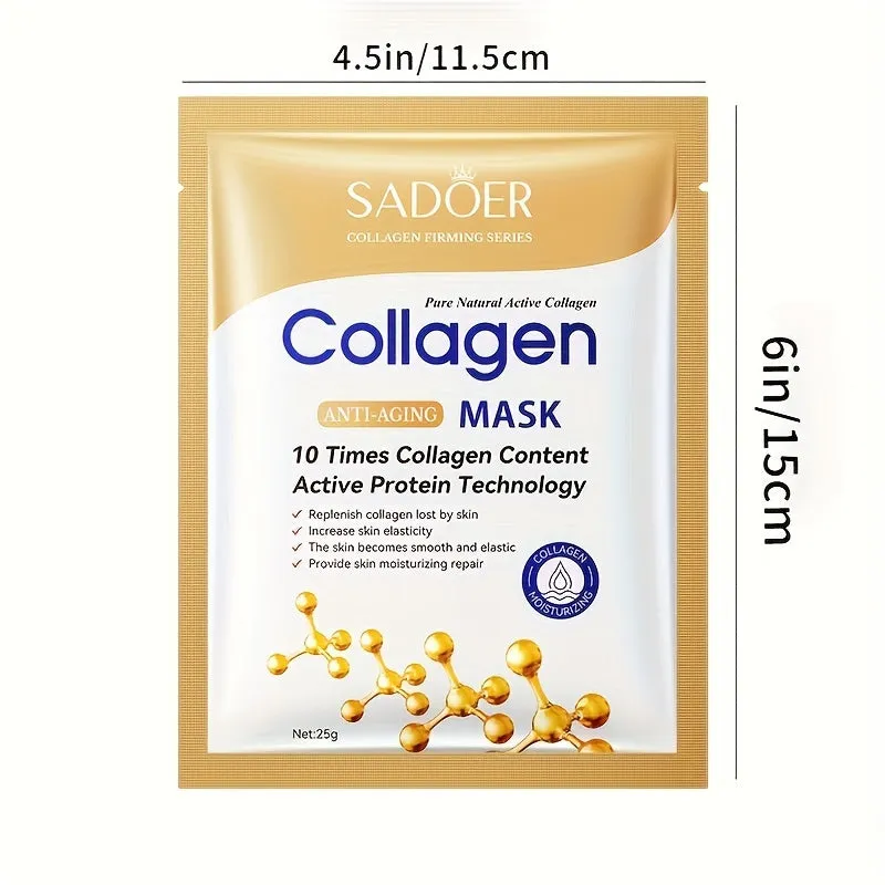 Hydrating Collagen Face Mask - Firms, Moisturizes, Smooths Skin - Mild & Non-Irritating