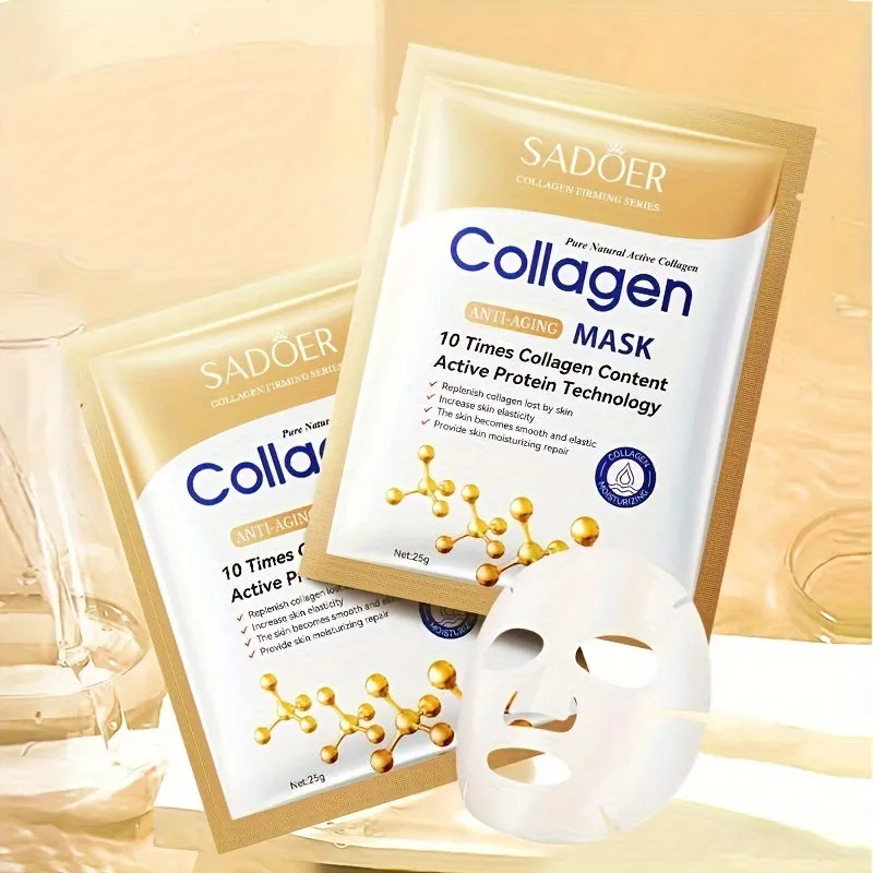 Hydrating Collagen Face Mask - Firms, Moisturizes, Smooths Skin - Mild & Non-Irritating