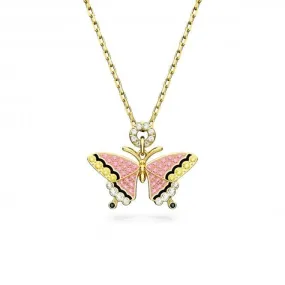 Idyllia Gold-Tone Plated Pink Butterfly Pendant 5658857