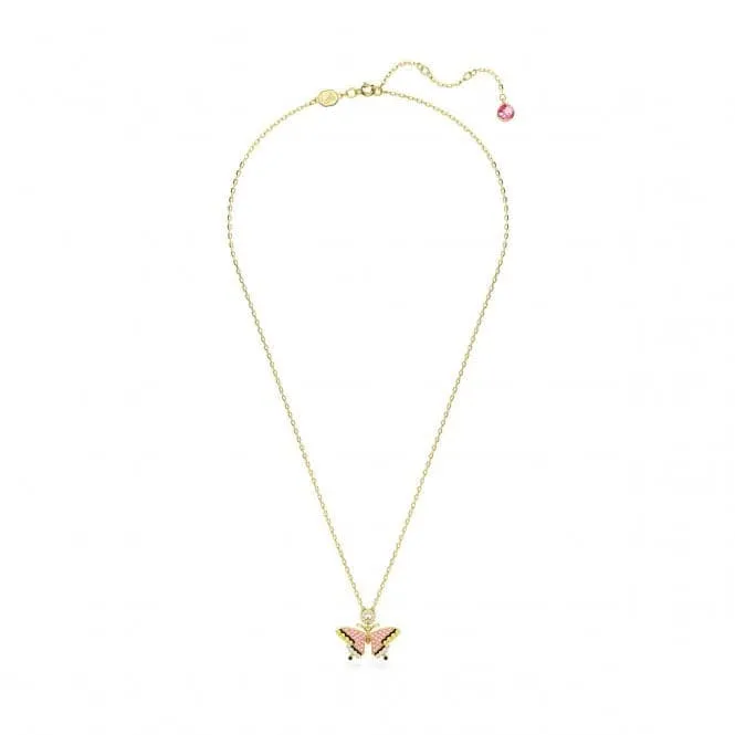 Idyllia Gold-Tone Plated Pink Butterfly Pendant 5658857