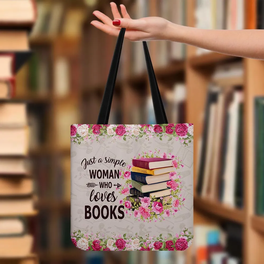 Just A Simple Woman Who Loves Books Book Lovers Gift TBF05