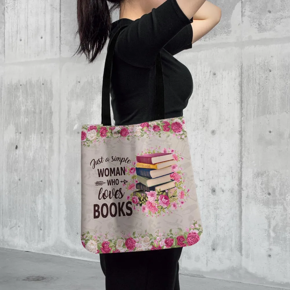 Just A Simple Woman Who Loves Books Book Lovers Gift TBF05