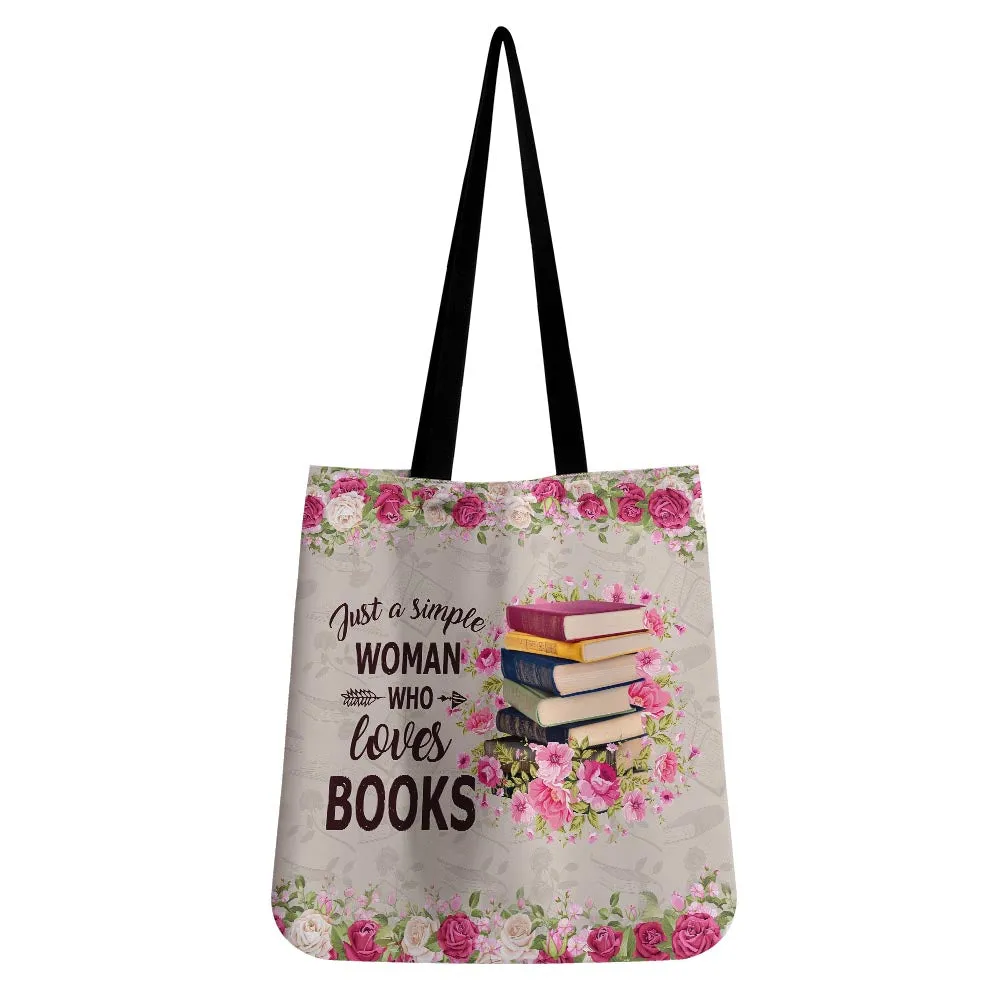 Just A Simple Woman Who Loves Books Book Lovers Gift TBF05