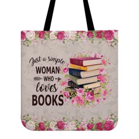 Just A Simple Woman Who Loves Books Book Lovers Gift TBF05