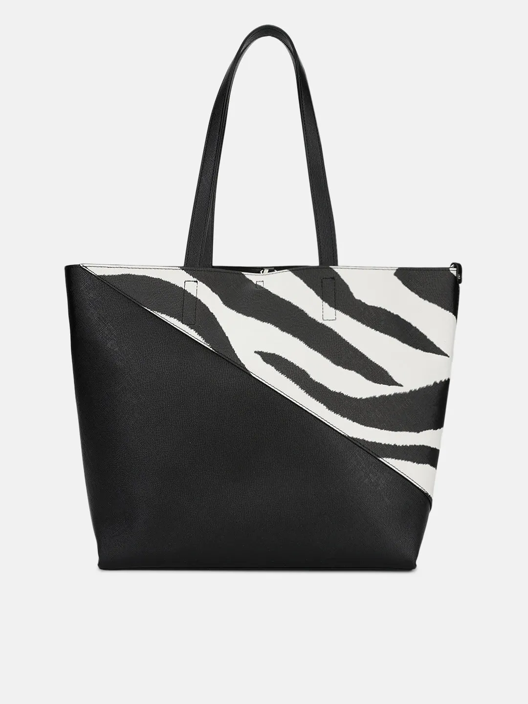 Just Cavalli Women Black Printed Tote Bag