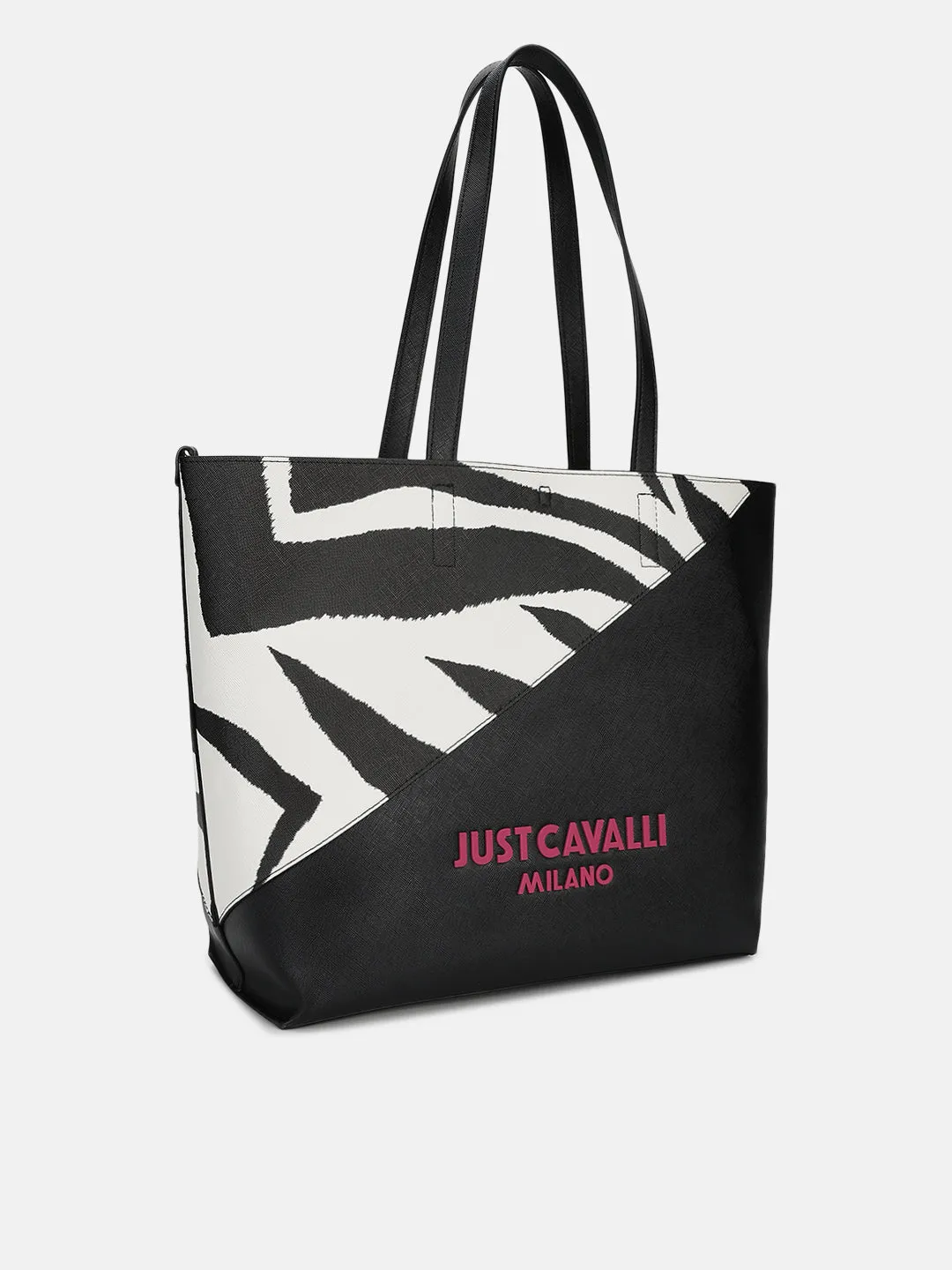 Just Cavalli Women Black Printed Tote Bag