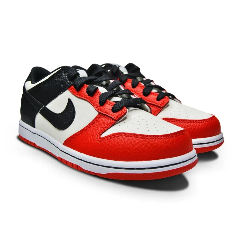 Kids Nike Dunk Low (PS) - DC9564 100-  Sail Black Chile Red