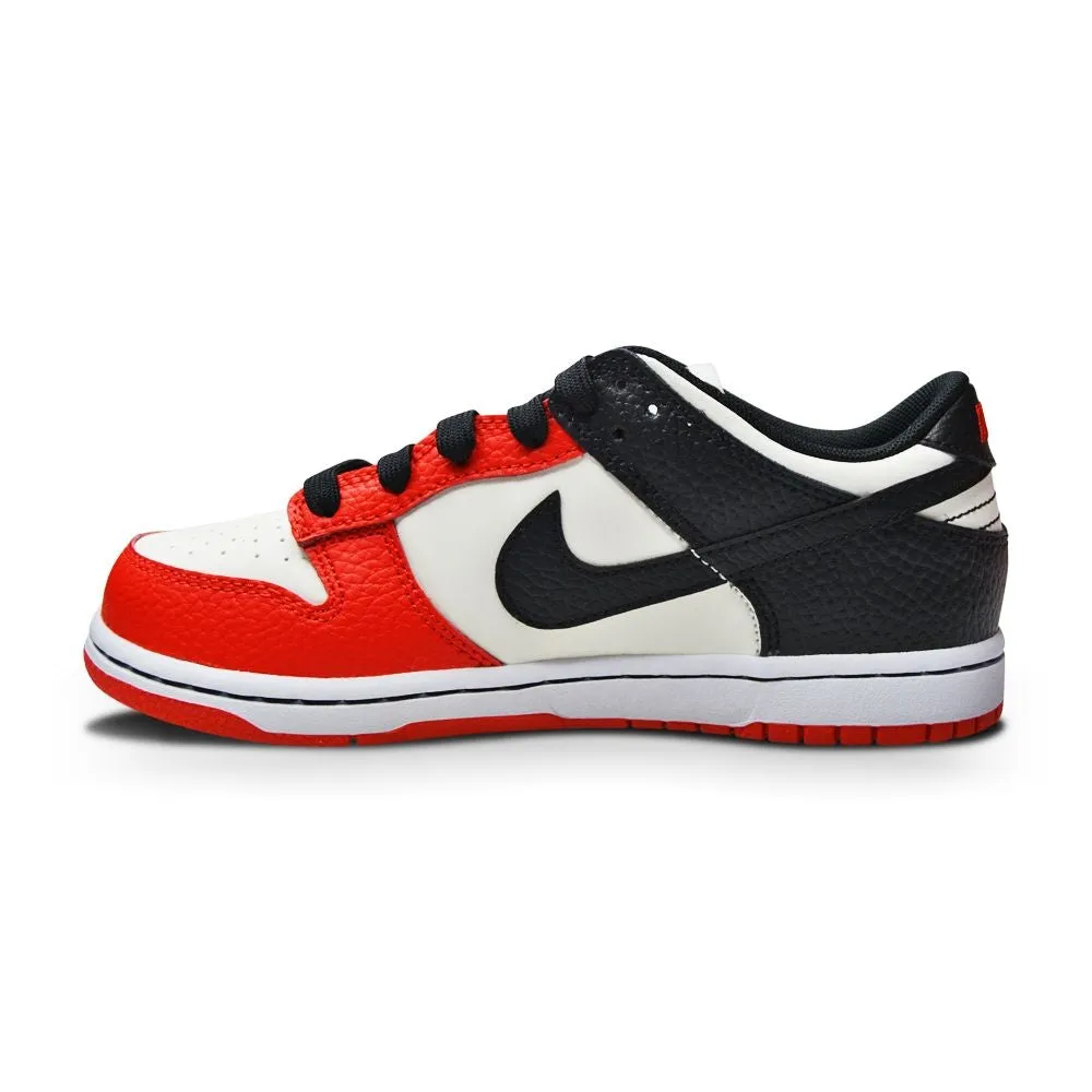 Kids Nike Dunk Low (PS) - DC9564 100-  Sail Black Chile Red