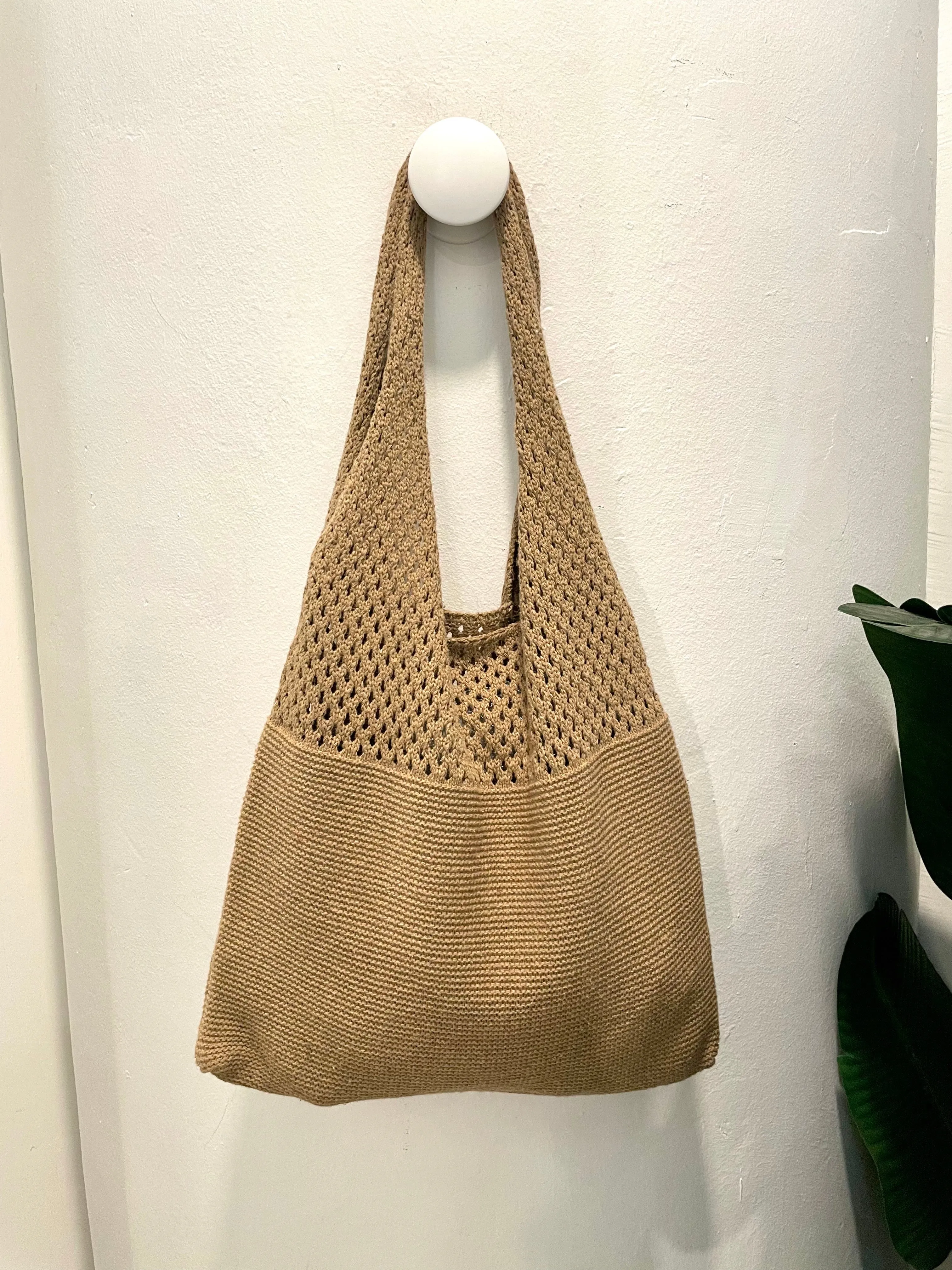 Knit Slouchy Tote Bag