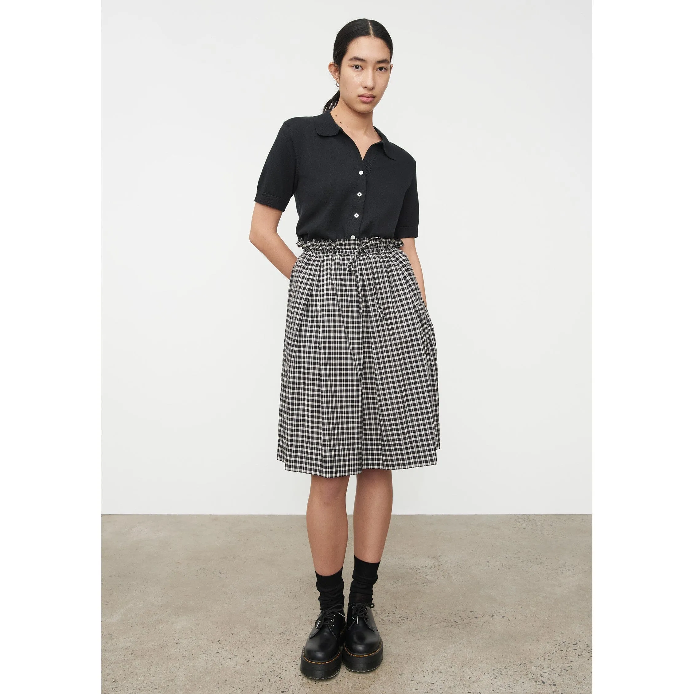 Kowtow Stevie Skirt - Monochrome Check