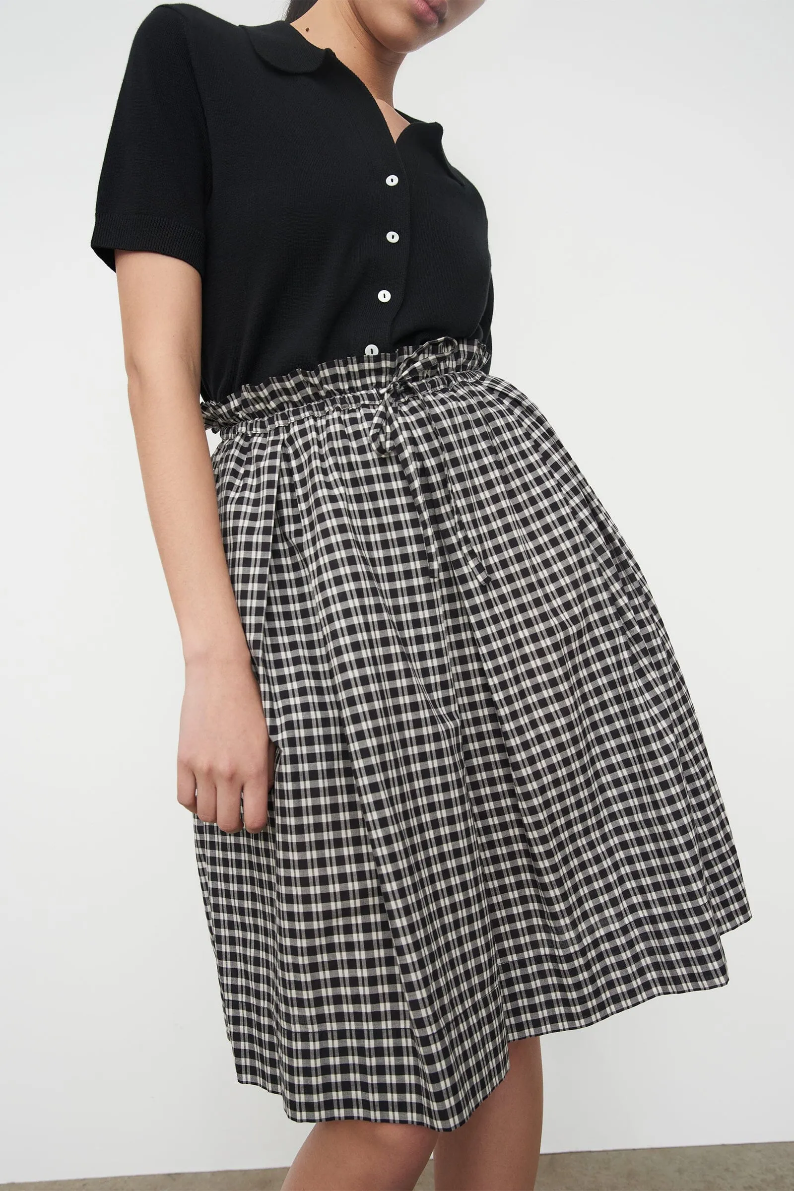 Kowtow Stevie Skirt - Monochrome Check