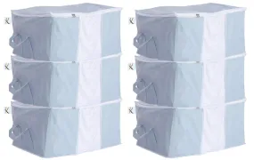 Kuber Industries Non Woven Underbed Storage Organiser Set, Pack of 6 (Grey)