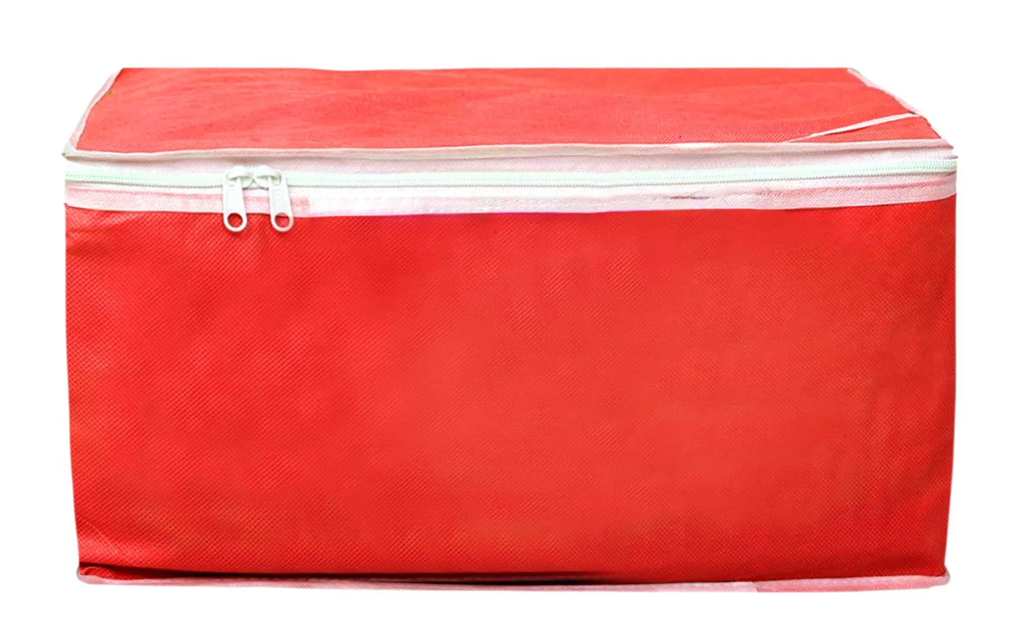 Kuber Industries Wardrobe Organizer for Clothes|Non Woven Drawer Organizer|Cloth Cover Bags for Storage (Red)