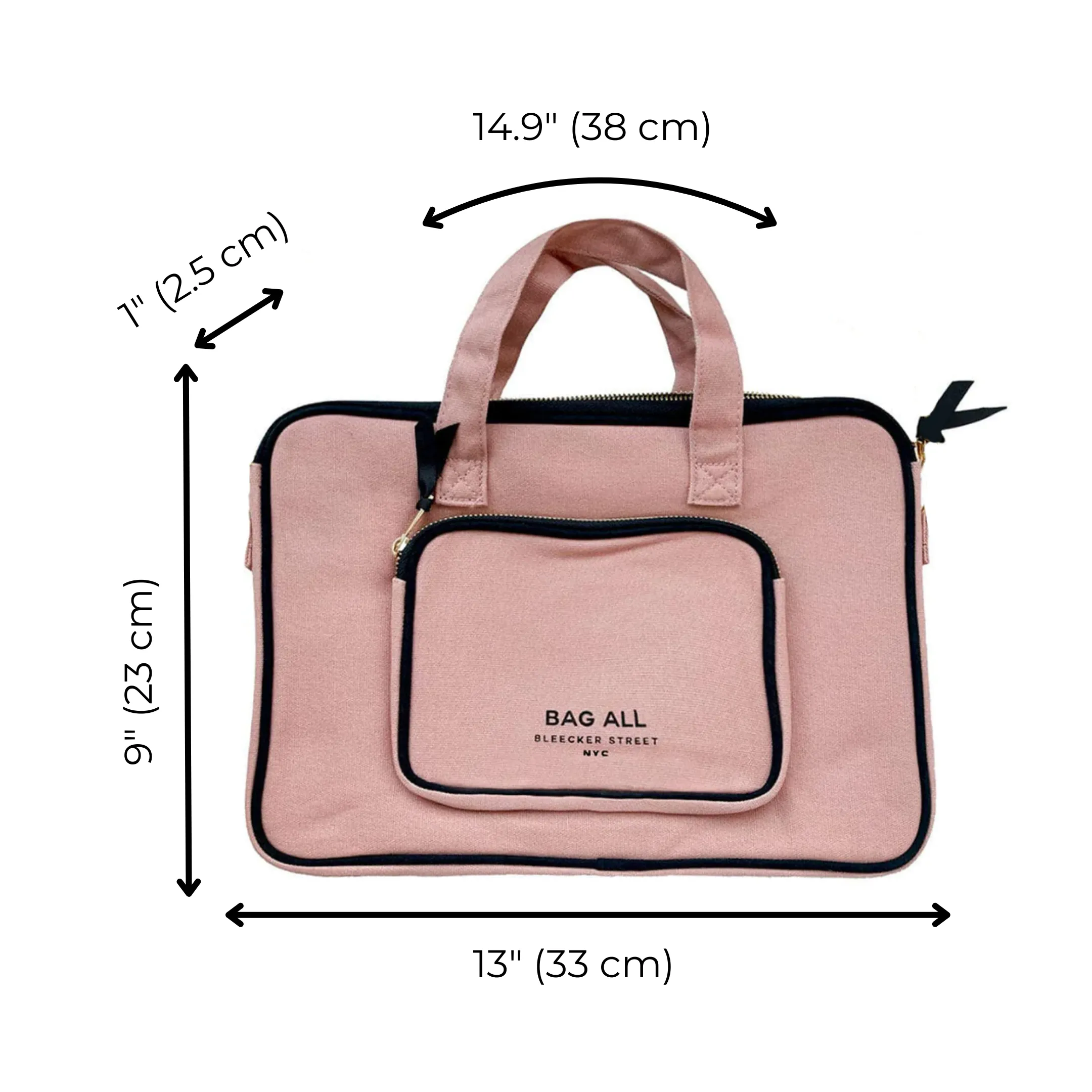 Laptop Case 13", Chain & Charger Pocket, Pink/Blush