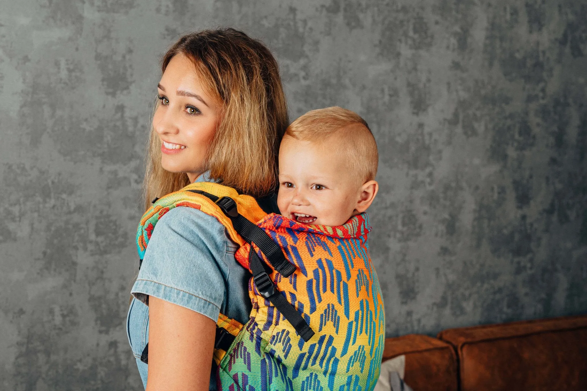 LennyLamb Preschool Carrier Rainbow Chevron