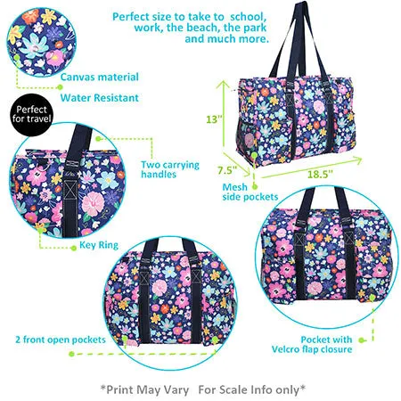 Lilac Floral NGIL Zippered Caddy Large Organizer Tote Bag