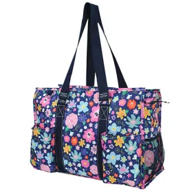 Lilac Floral NGIL Zippered Caddy Large Organizer Tote Bag