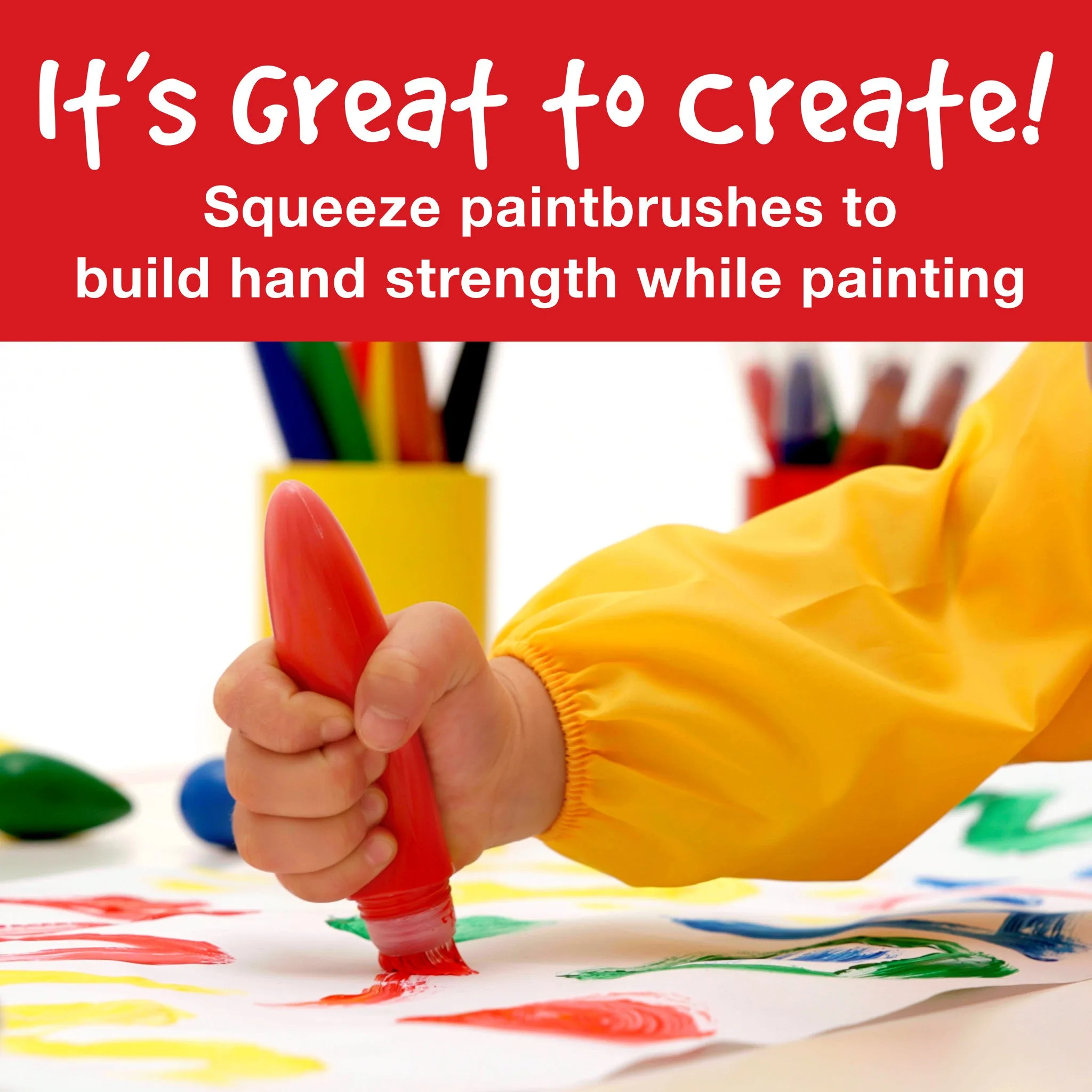 Little Creatives 6 Jumbo Washable Squeeze Paintbrushes - #281402