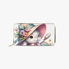 Long Type Zipper Purse, Easter, Rabbit, awd-1343