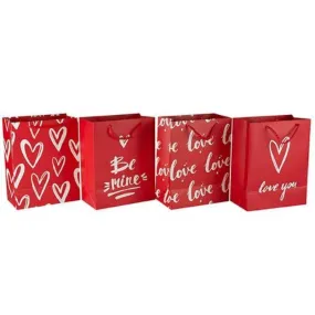 M Red Heart Gift Bag - 18cm x 23cm x 10cm