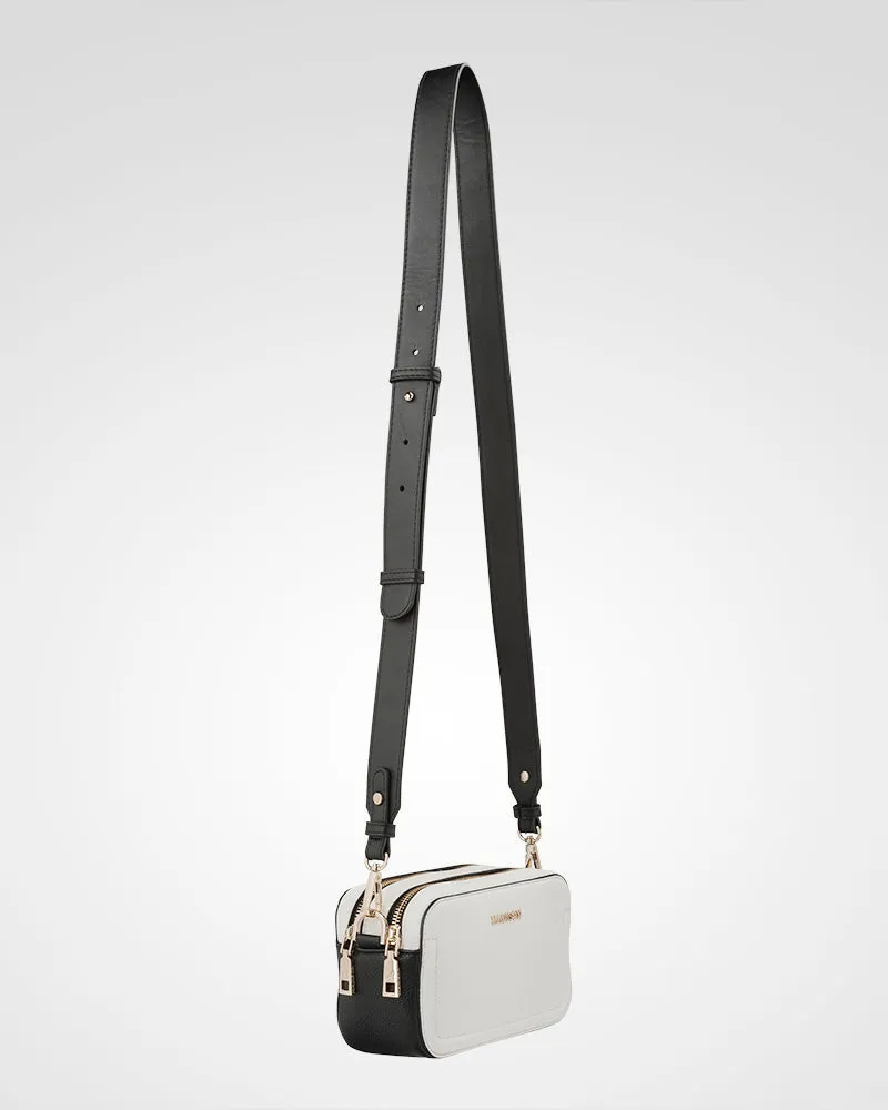 Maddie Double Zip Camera Crossbody Bag   Monogram Bag Strap