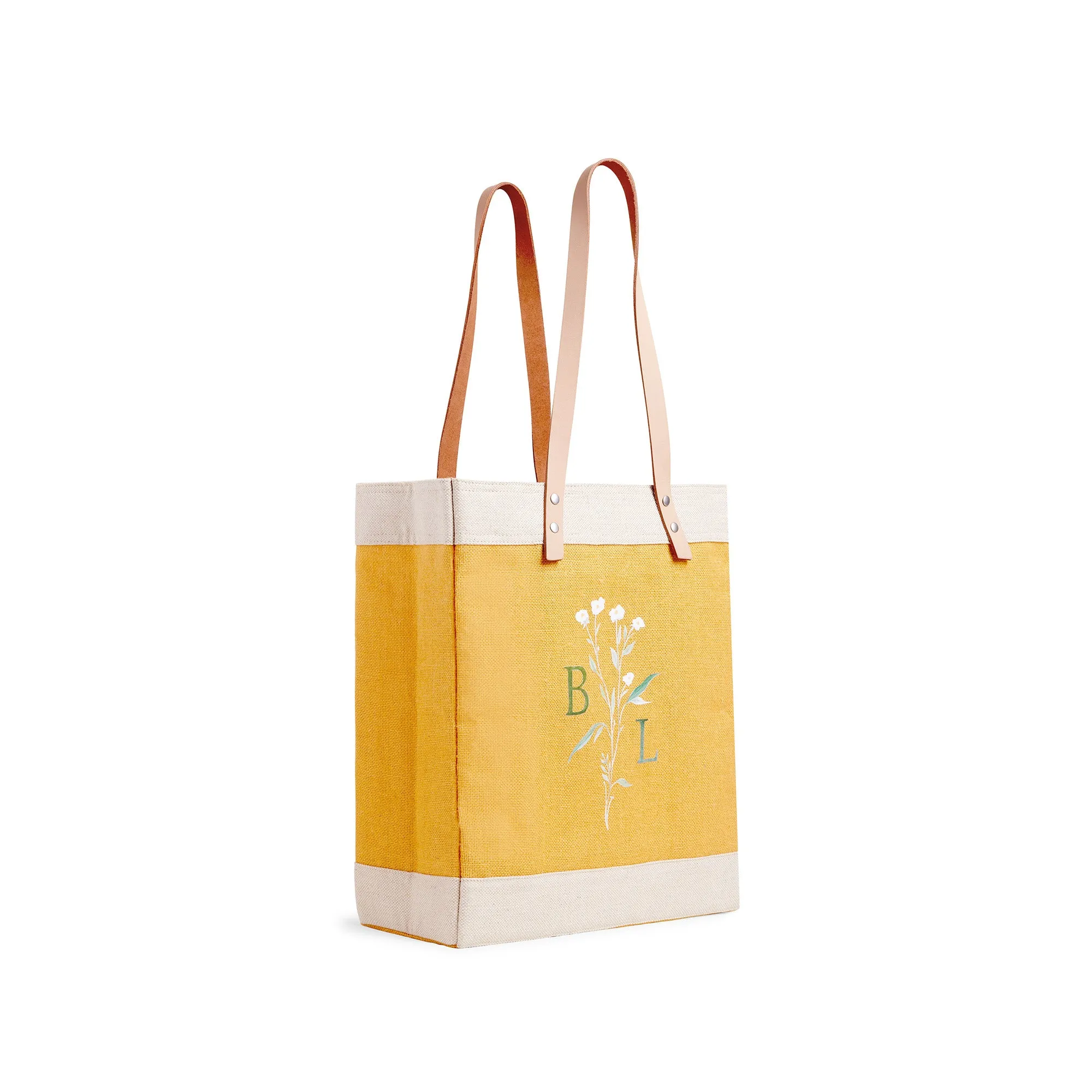 Market Tote in Gold Wildflower by Amy Logsdon