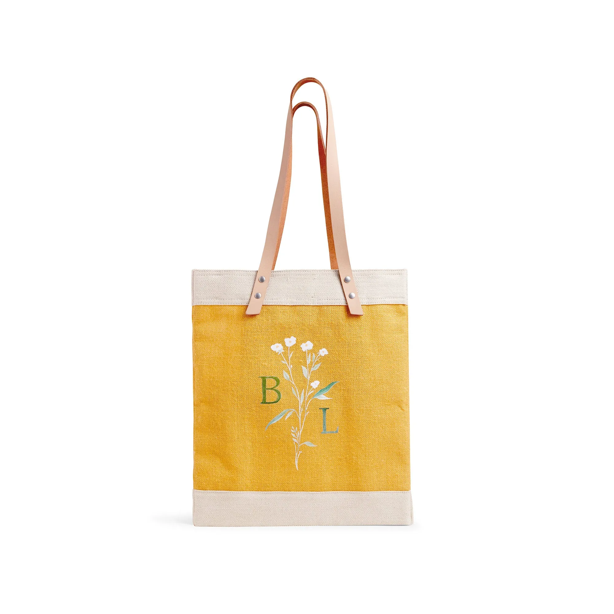 Market Tote in Gold Wildflower by Amy Logsdon