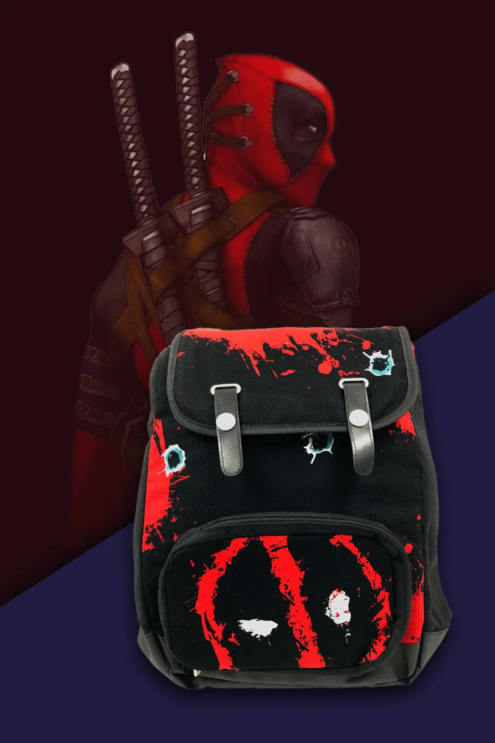 Marvel Deadpool Twelve Bullets Canvas Backpack