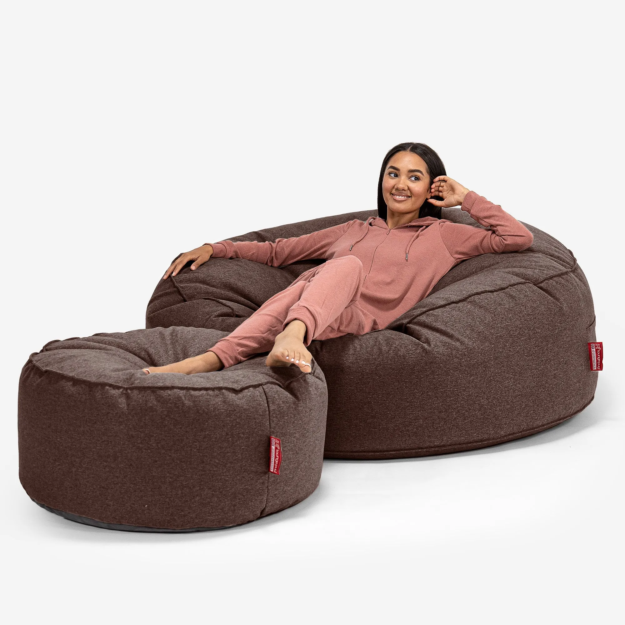 Mega Mammoth Bean Bag Sofa - Interalli Wool Brown