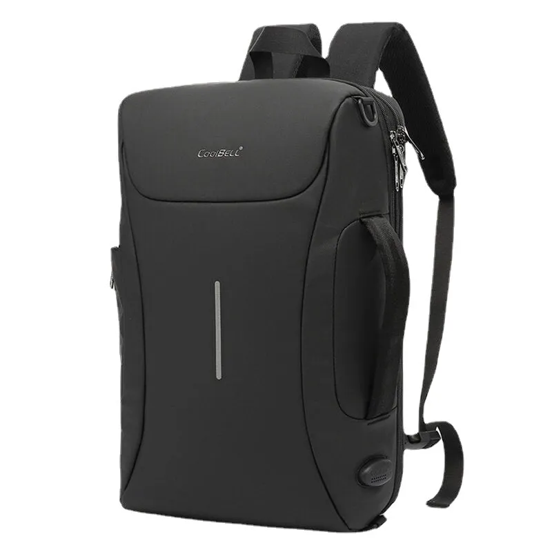 Men Oxford USB Charging Port Multiple Compartments Backpack Casual Waterproof 15.6 inch Laptop Bag Crossbody Shoulder Bags