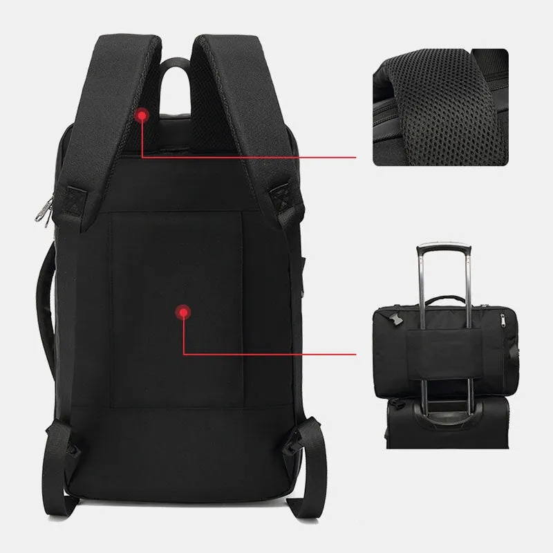 Men Oxford USB Charging Port Multiple Compartments Backpack Casual Waterproof 15.6 inch Laptop Bag Crossbody Shoulder Bags