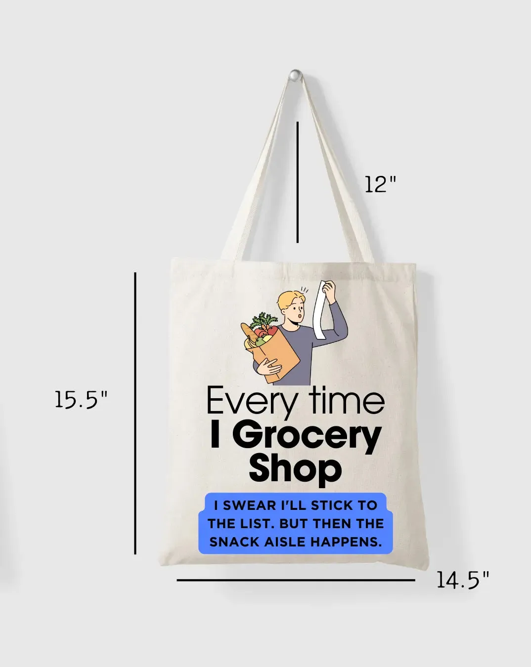 Men Shopping Daily Thaila -  Canvas Reusable Bags