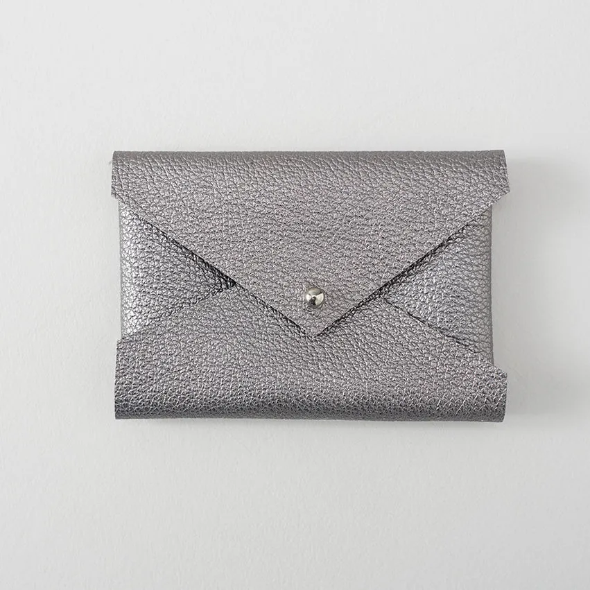 Metallic Leather Card Holder