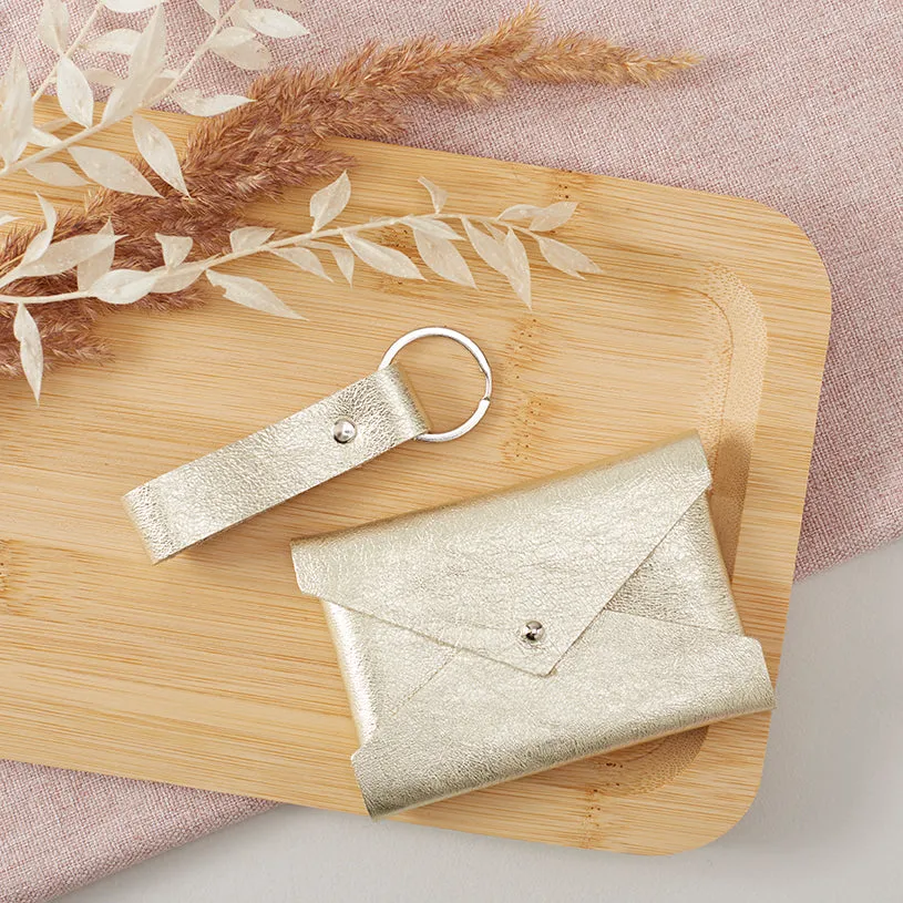 Metallic Leather Card Holder