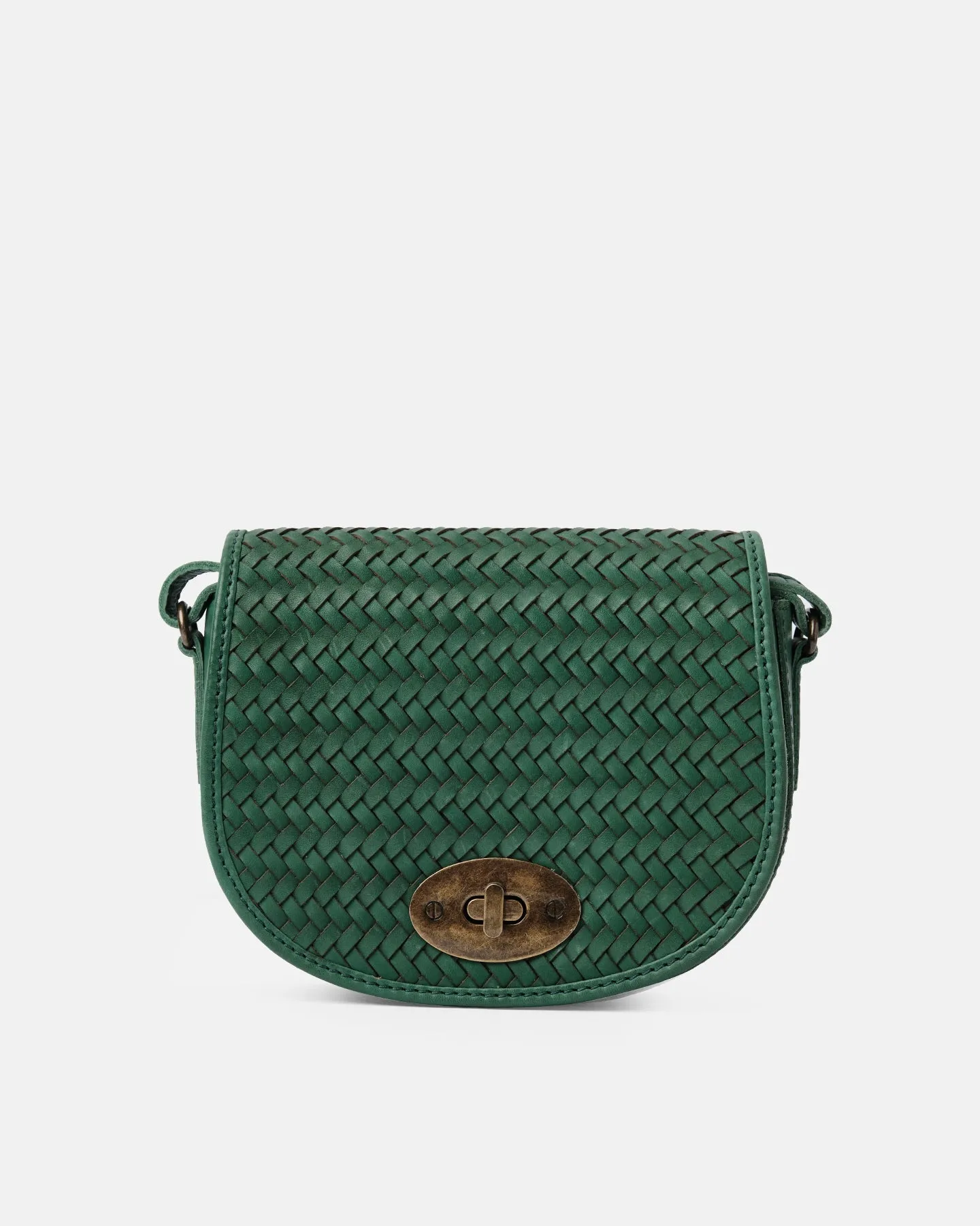 Milan Halfmoon Woven Bag | Green