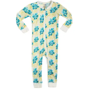 Milkbarn Kids Bamboo Zipper Pajama | Sky Floral