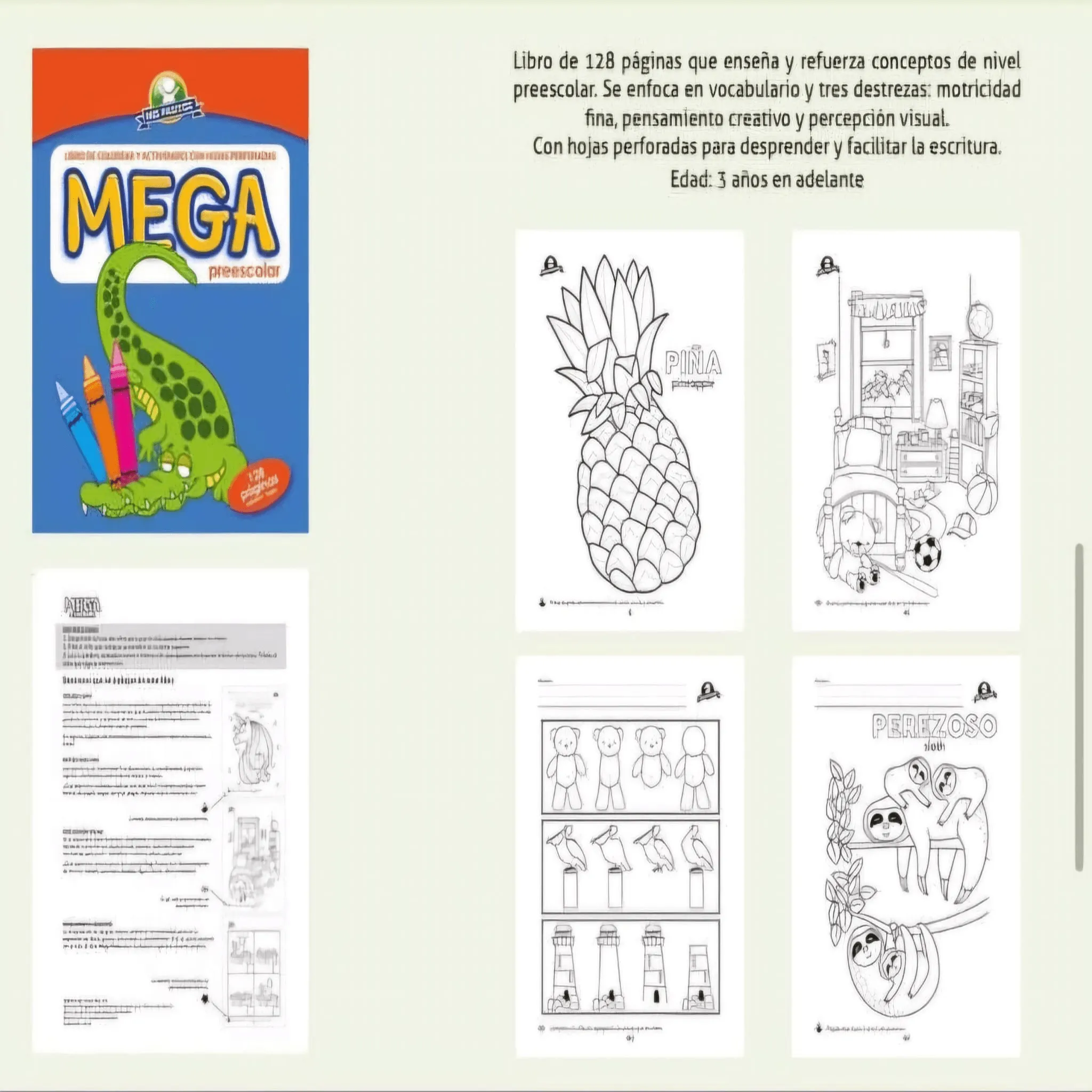 Mis Pasitos - MEGA Preschool Bilingual Coloring & Activity Book